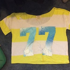 Crop Top Yellow/White With Number 77